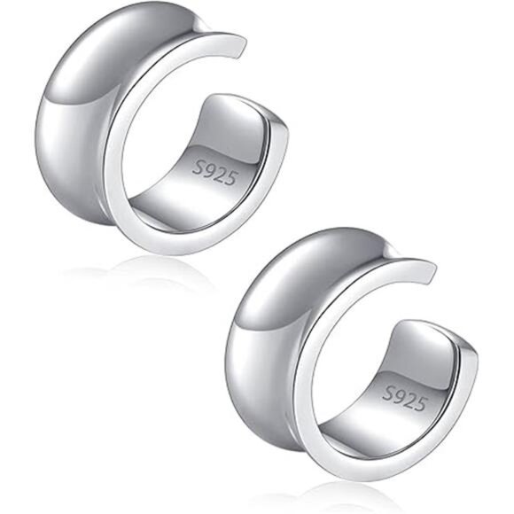 Cuff Earrings 925 Sterling Silver Ear Cuff Earrings Non-Piercing Fake Helix - Picture 7 of 7